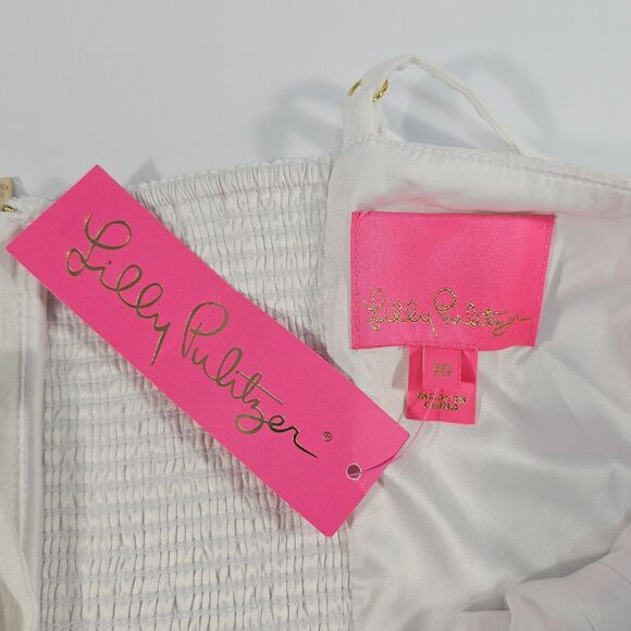 Lilly Pulitzer Willalynn Stretch Bow Jacquard Mini Dress Resort White Size 10 - Picture 4 of 11